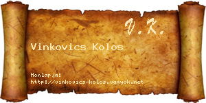 Vinkovics Kolos névjegykártya